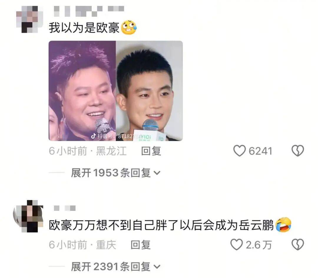 岳云鹏演唱会“精致妆容”亮相，网友误认成欧豪，对比照亮了